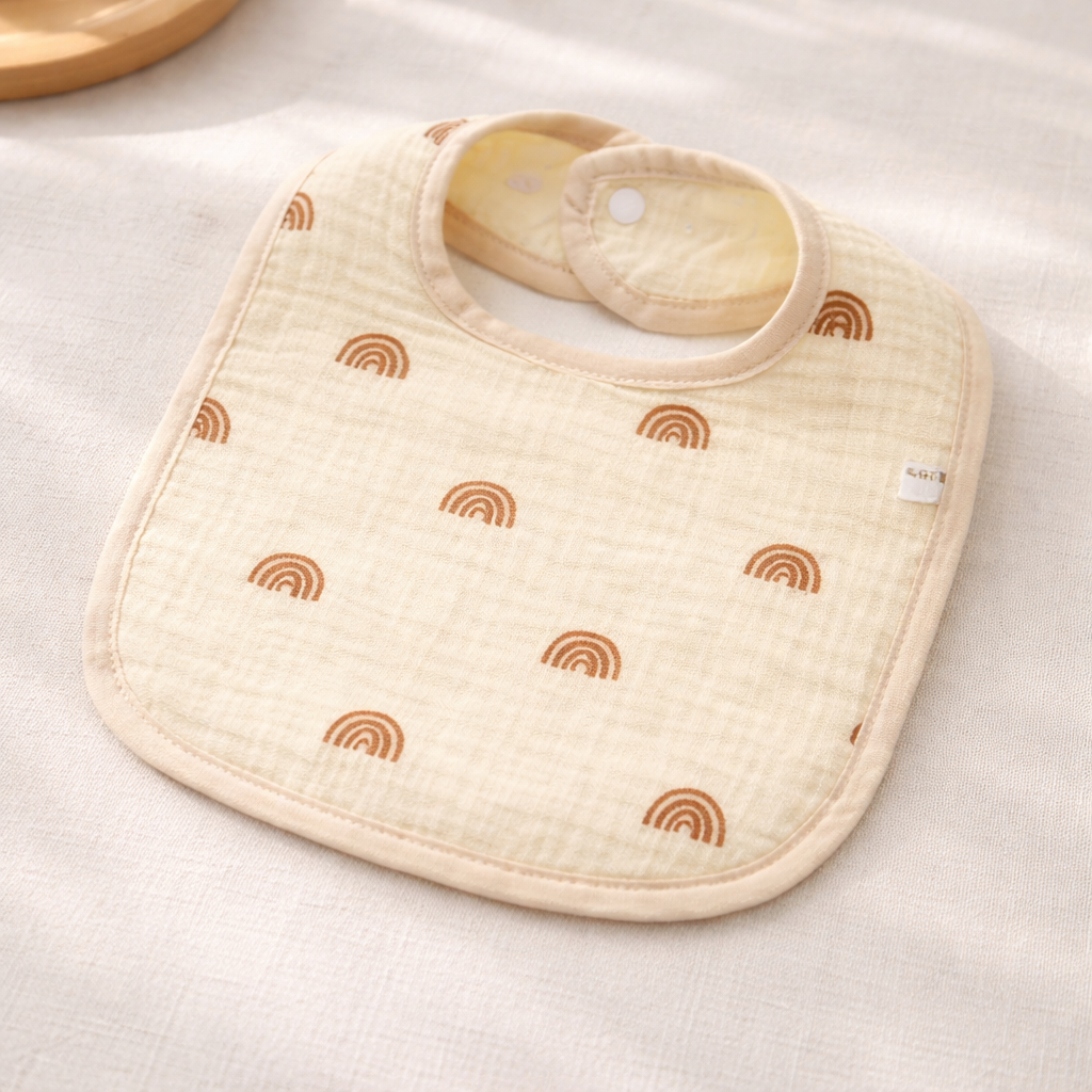 Weiches Musselin-Lätzchen mit süßen Motiven