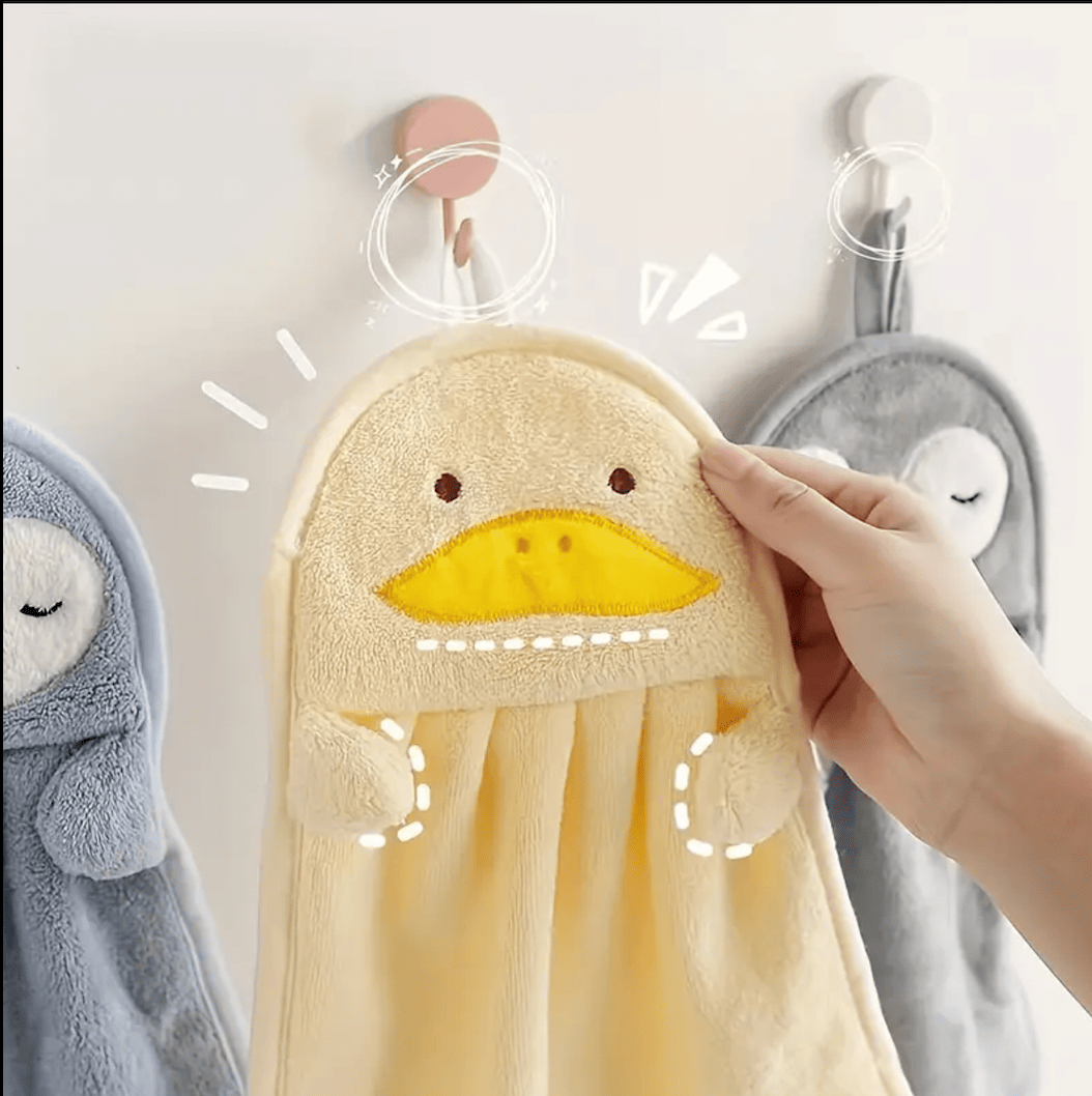 Kuscheliges Kinderhandtuch mit süßen Motiven - versch. Farben